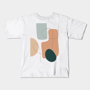 Mid Century Modern, Abstract Shapes Illustration 5 Kids T-Shirt